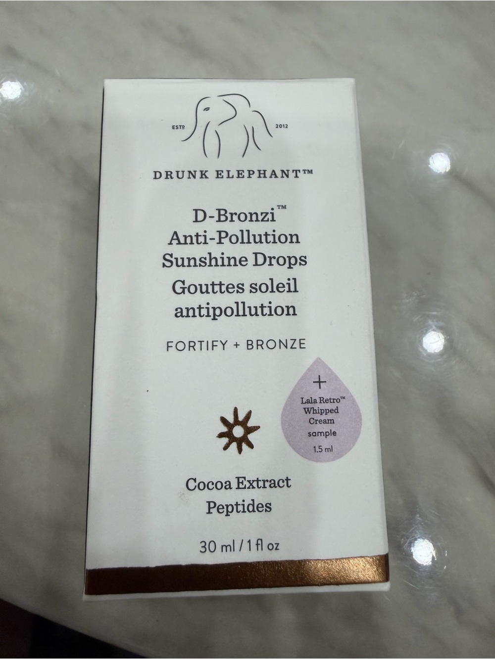 Drunk Elephant D-Bronzi Anti-Pollution Sunshine Drops - White with Bronze Accent